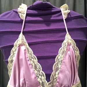 Victoria's Secret - Lace Trim Satin Chemise - Purple